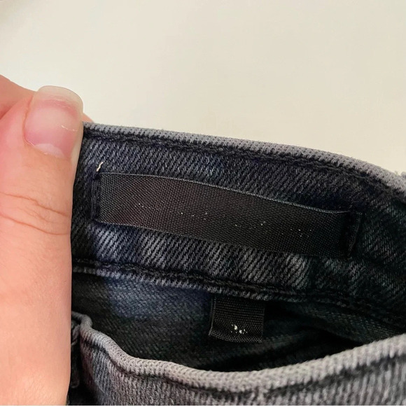 Denim Forum Arlo High Rise Straight Cropped Raw Hem Denim Jeans In Black Size 26 - Picture 6 of 9